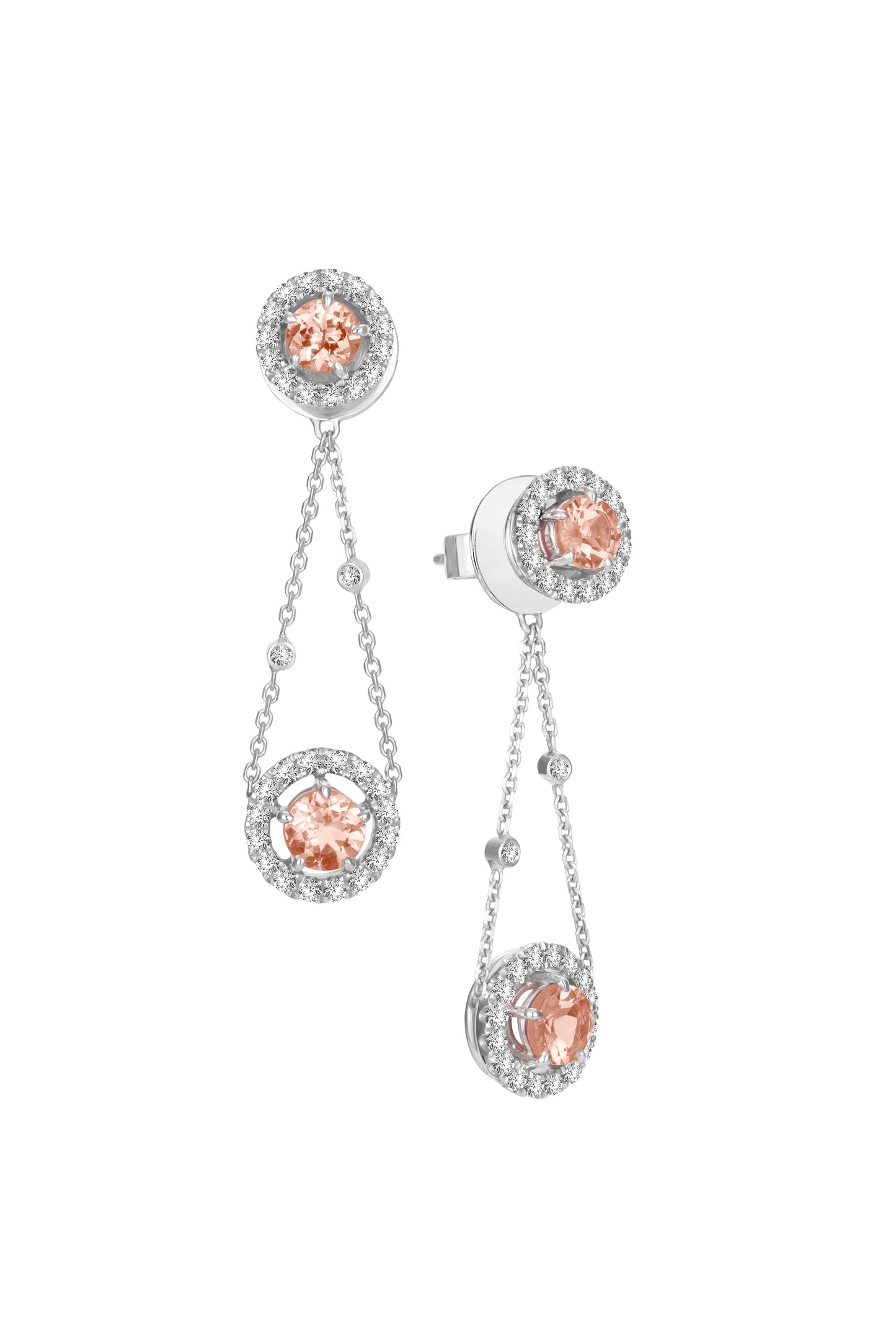 摩根石鑽石耳環